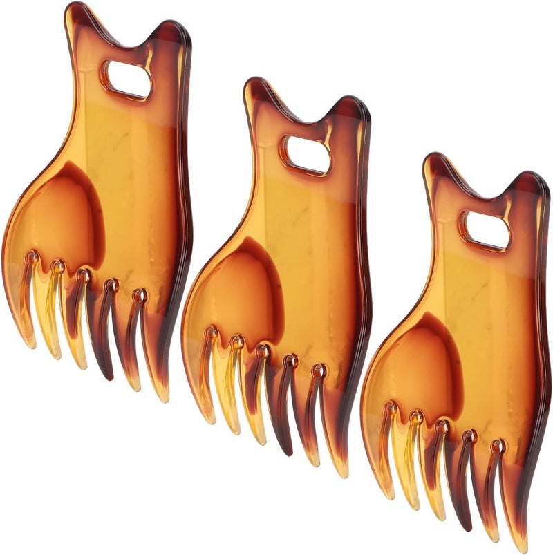 woobles 3pcs Wide Teeth Texture Comb,Texture Comb, Texturizing Comb for Retro Oil Head Slicked Back Hairstyle - Image 3